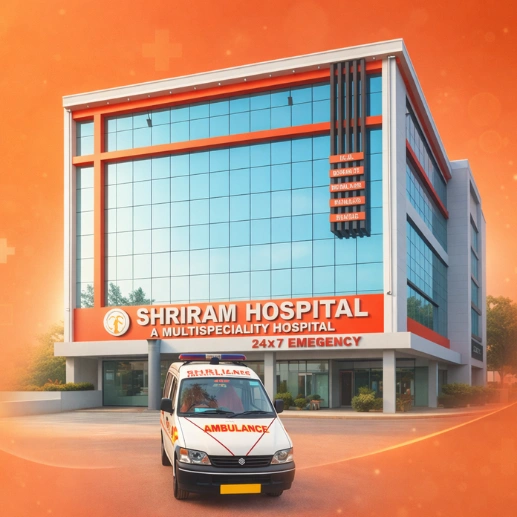 Shri Ram Hospital building in Vikaspuri, New Delhi