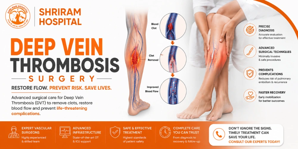 Deep vein thrombosis (DVT) blood clot treatment at Shri Ram Hospital, Vikaspuri