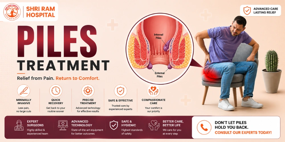 Laser treatment for piles (hemorrhoids) at Shri Ram Hospital, Vikaspuri, Delhi