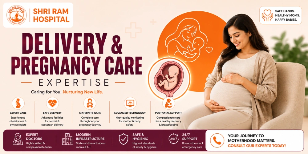 Pregnancy care and safe delivery services at Shri Ram Hospital, Vikaspuri, Delhi